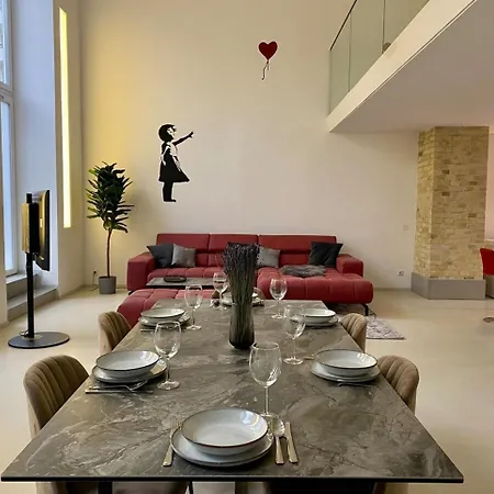 Apartment Loft With Pool Table, Kitchen Island & Gallery