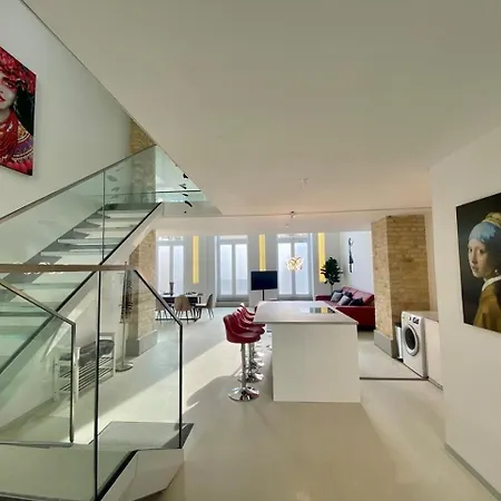 Apartment Loft With Pool Table, Kitchen Island & Gallery